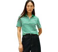 Tommy Hilfiger Damen 1985 REG Pique Polo SS WW0WW43224 S/S Polo, Grün (Nouveau Green/Ecru STP), S, Grün (Nouveau Green/Ecru STP), S