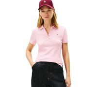 Poloshirt TOMMY HILFIGER "1985 Slim Fit Pique Premium", Damen, Gr. S (36), pink, Piqué, Obermaterial: 96% Baumwolle, 4% Elasthan, unifarben, slim fit hüftlang, abgesteppt, Shirts, mit Logostickerei, m