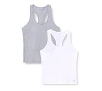 Tommy Hilfiger Damen 2er Pack Tank Tops mit Stretch, Mehrfarbig (White/ Light Grey Hthr), XS