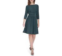 Tommy Hilfiger Damen 3/4 Sleeve Boat Neck Jersey Fit & Flare Mini Dress Kleid, Zypresse, 44
