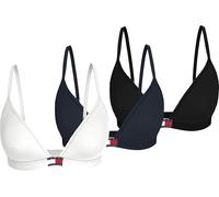 Tommy Hilfiger Damen 3er Pack BH Bralettes Triangle Ungepolstert, Mehrfarbig (Black/ Navy Rib/ White), XS
