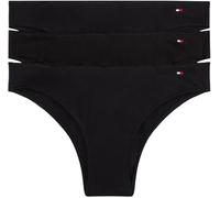 Tommy Hilfiger Damen 3er Pack Brazilian Slips Dipped mit Logo, Mehrfarbig (Black/ Black Rib/ Black), S