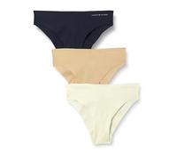 Tommy Hilfiger Damen 3er Pack Brazilian Slips Nahtlos, Mehrfarbig (Ivory/Misty Blush/Navy), XL