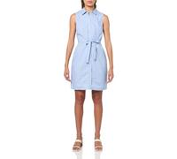 Tommy Hilfiger Damen Ärmelloses Mini-Shirtkleid mit Kragen, Knopfleiste vorne, Binde-Taille, 44