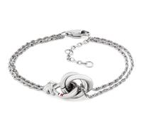 Armkette TOMMY HILFIGER "NAUTICAL KNOT", edelstahlfarben, blau, weiß, rot, Armbänder, Damen, 19cm, Edelstahl, Armkette (44548665-0) edelstahlfarben, blau, weiß, rot