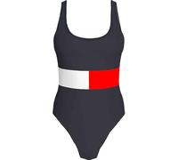 Badeanzug "ONE PIECE (EXT SIZES)", Damen, Gr. M (38), N-Gr, blau (schwarz night navy), Polyamid, TOMMY HILFIGER SWIMWEAR, Colorblocking, casual, Badeanzüge, im Colorblock-Design (31833743-M) schwarz n