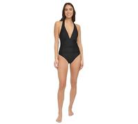 Tommy Hilfiger Damen Halter Tummy Control Ribbed Fabric One Piece Ruhestand, Schwarz 399, 16