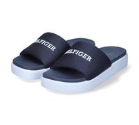 Tommy Hilfiger Damen Badelatschen/Pantoletten Schwarz Textil, Größe:40, Farbauswahl:blau