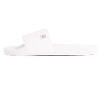 TOMMY HILFIGER Damen TH Monogram Poolside FW0FW08525 Slides, White (Ancient White), 38 EU