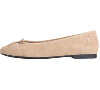 Tommy Hilfiger Damen Ballerinas aus Leder, Beige (Safari Canvas), 42