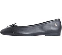Tommy Hilfiger Damen Ballerinas Smooth Ballet aus Leder, Schwarz (Black), 36