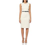 Tommy Hilfiger Damen Belted Textured Mini Knit Jacquard Sheath Dress Kleid, Perle (Pearl), 34