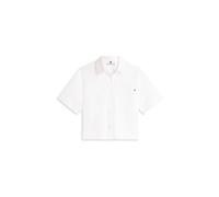 Tommy Hilfiger Damenbluse Essential Poplin – Kurzarm, Bio-Baumwolle, Weiß, XS