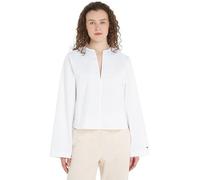Tommy Hilfiger Damen Bluse Cotton Solid V-Ausschnitt, Weiß (Th Optic White), 38