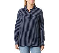 Tommy Hilfiger Damen Bluse Cupro Rope Hemdbluse, Blau (Rope Stripes/Carbon Navy/White), 38