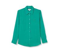 Tommy Hilfiger Damen Bluse Leinen Relaxed Shirt Hemdbluse, Grün (Olympic Green), 38