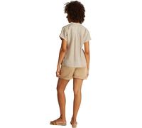Tommy Hilfiger Damen Bluse Linen Collarless Kurzarm, Mehrfarbig (Classic Ithaca/ Sandalwood), 32