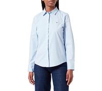 Tommy Hilfiger Damen Bluse Organic Regular Shirt Hemdbluse, Blau (Breezy Blue), 38