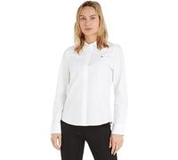 Tommy Hilfiger Damen Bluse Organic Regular Shirt Hemdbluse, Weiß (Th Optic White), 46
