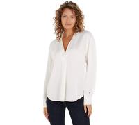 Tommy Hilfiger Damen Bluse Stitch Blouse V-Ausschnitt, Elfenbein (Ancient White), 34