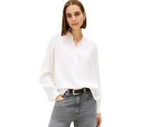 Langarmbluse TOMMY HILFIGER "VIS TWILL V-NK BLOUSE", Damen, Gr. 46, ecru, Web, Obermaterial: 100% Viskose, unifarben, regular fit, V-Ausschnitt, Blusen (71451424-46) ecru