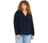 Tommy Hilfiger Damen Bluse Viscose Crepe Blouse V-Ausschnitt, Blau (Desert Sky), 46