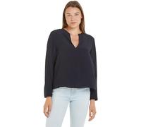 Tommy Hilfiger Damen Bluse Viscose Crepe V-Neck Elegant, Blau (Desert Sky), 38