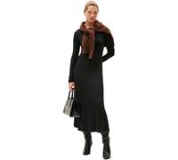 Tommy Hilfiger Damen Bodycon Kleid Rib Flare Midi mit U-Boot-Ausschnitt, Schwarz (Black), XXXL