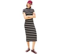 Tommy Hilfiger Damen Bodycon Kleid Slim Rib mit Mock-Kragen, Schwarz (Black/Calico STP), S