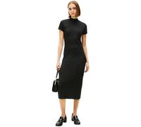 Jerseykleid TOMMY HILFIGER "SLIM 5X2 RIB MOCK-NK SS DRS", Damen, Gr. XXXL(46), N-Gr, schwarz, Jersey, Obermaterial: 95% Viskose, 5% Elasthan, unifarben, figurbetont, Rundhals, Kleider Jerseykleid, in 