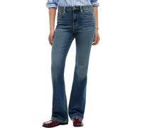Bootcut-Jeans TOMMY HILFIGER "SKYE MID RISE BOOTCUT ESSENTIAL", Damen, Gr. 32, Länge 30, blau (ocean), Denim/Jeans, Obermaterial: 99% Baumwolle, 1% Elasthan, unifarben, lang, Jeans, Baumwollmischung,