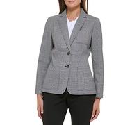 Tommy Hilfiger Damen Businessjacke mit Schmeichelnder Passform und Einknopfverschluss Blazer, Schwarz/Elfenbein, 36