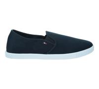 Slipper TOMMY HILFIGER "CANVAS SLIP-ON SNEAKER" Gr. 37, blau (dunkelblau) Damen Schuhe Freizeitschuh, Slip On Sneaker, Sommerschuh mit Gummizug, schmale Form (21727122-37)