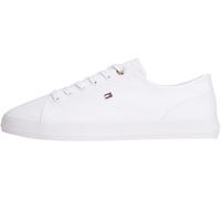 Tommy Hilfiger Damen Canvas Sneaker Foxing zum Schnüren, Weiß (White), 39