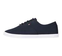 Sneaker TOMMY HILFIGER "CANVAS LACE UP SNEAKER" Gr. 37, blau (dunkelblau) Damen Schuhe Sneaker in schmaler Form, Freizeitschuh, Halbschuh, Schnürschuh (15237442-37)
