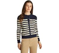 Tommy Hilfiger Damen Cardigan Jersey Stitch Elegant, Mehrfarbig (Her Stp Dark Night Navy/ Country Iv), L