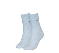 Socken TOMMY HILFIGER "TH WOMEN SOCK CASUAL 2P", Damen, Gr. 35-38, light blau melange, Baumwollmischung, Elasthan, Polyamid, elastisch, Socken Socken, mit flacher Zehennaht (79808357-35) light blau me