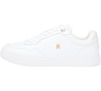 Plateausneaker TOMMY HILFIGER "CASUAL CUPSOLE SNEAKER", Herren, Gr. 40, weiß, beige, Leder, Schuhe Plateausneaker, Schnürschuh, Freizeitschuh, Halbschuh im angesagten Basek-Look (19507565-40) weiß, be