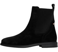 Tommy Hilfiger Damen Chelsea Boots Flag aus Wildleder, Schwarz (Black), 36