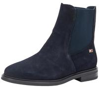 Tommy Hilfiger Damen Chelsea Boots Flag Suede Flach, Blau (Space Blue), 37