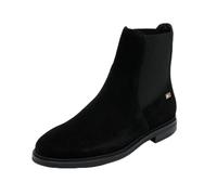 Tommy Hilfiger Damen Chelsea Boots Flag Suede Flach, Schwarz (Black), 36
