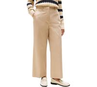 Chinohose TOMMY HILFIGER "COTTON WIDE LEG ANKLE CHINO PANT", Damen, Gr. 46, N-Gr, beige, Web, Obermaterial: 65% Baumwolle, 33% Lyocell, 2% Elasthan, unifarben, casual, weit, Hosen (40567857-46) beige