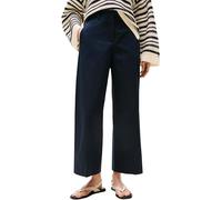 Chinohose TOMMY HILFIGER "COTTON WIDE LEG ANKLE CHINO PANT", Damen, Gr. 38, N-Gr, blau (schwarz night navy), Web, Obermaterial: 65% Baumwolle, 33% Lyocell, 2% Elasthan, unifarben, casual, weit, Hosen