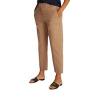 Chinohose TOMMY HILFIGER, Damen, Gr. 40, N-Gr, beige (safari canvas), Web, Obermaterial: 65% Baumwolle, 33% Lyocell, 2% Elasthan, unifarben, slim fit 7/8-Länge, Hosen Chinohose, mit Bügelfalten (54842