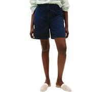 Shorts TOMMY HILFIGER CURVE "CRV CO BLEND GMD CHINO SHORT", Damen, Gr. 48, N-Gr, blau (schwarz night navy), Web, Obermaterial: 65% Baumwolle, 33% Lyocell, 2% Elasthan, unifarben, relaxed fit knielang,