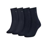 Socken TOMMY HILFIGER "TH WOMEN 4P SOCK ECOM", Damen, Gr. 39-42, blau (jeans), Baumwollmischung, unifarben, normal, Socken Socken, mit Logostickerei, Topseller (90114950-39)