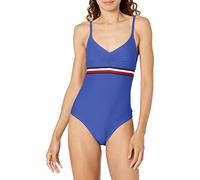 Tommy Hilfiger Damen Classic V-Neck One Piece Swimsuit Einteiler, Provence Multi, Large