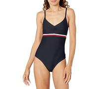 Tommy Hilfiger Damen Classic V-Neck One Piece Swimsuit Einteiler, Sky Captain Multi, XL
