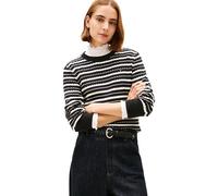 Tommy Hilfiger Damen CO Cable FINE GG C-NK LS Sweater WW0WW44993 Pullover Sweater, Schwarz (Black/Calico Multi STP), XL, Schwarz (Black/Calico Multi STP), XL