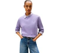 Tommy Hilfiger Regular Fit Pullover mit Zopfmuster in Lavender, Größe XL